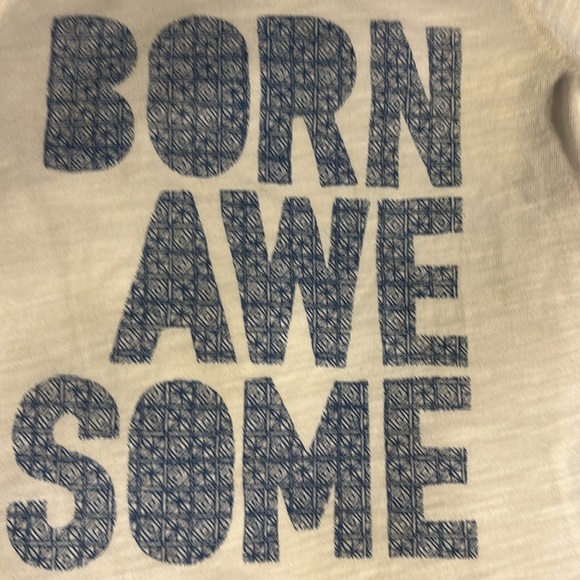 NWT Born Awesome T-shirt By Old Navy Size 12-18 Months  White Blue - Picture 4 of 5